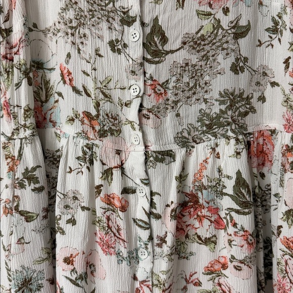 Frye Floral Gauze Button-Down Midi Sundress - Picture 6 of 7